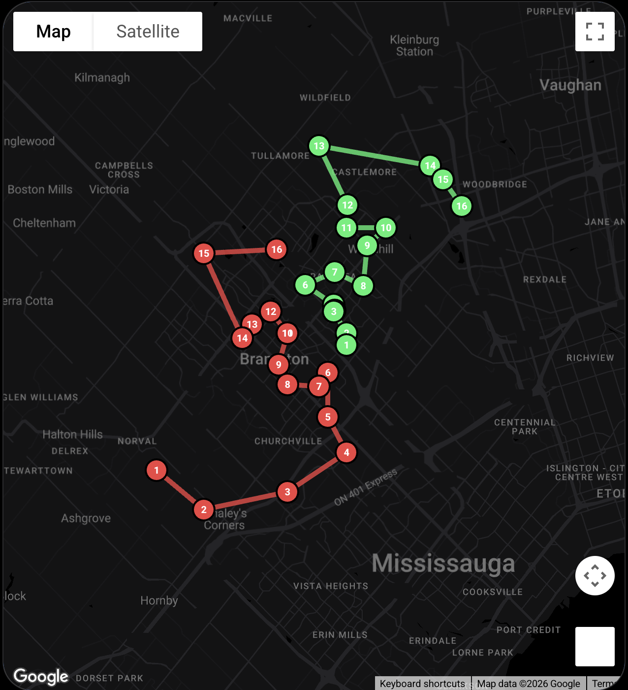 Optimized Route Map