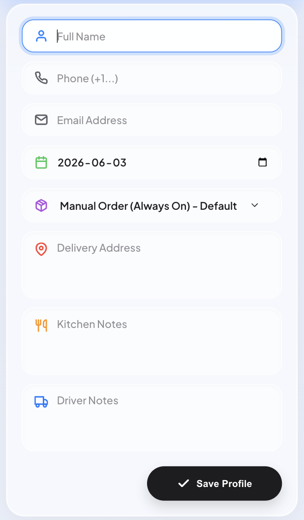 Simple Add Customer Screen